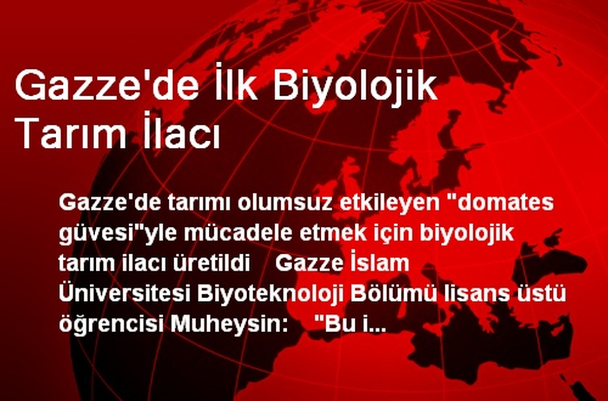 Gazze\'de İlk Biyolojik Tarım İlacı