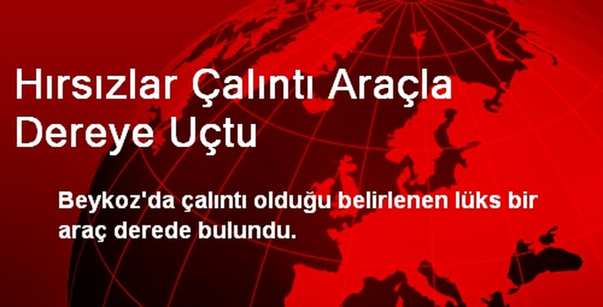 Hırsızlar Çalıntı Araçla Dereye Uçtu