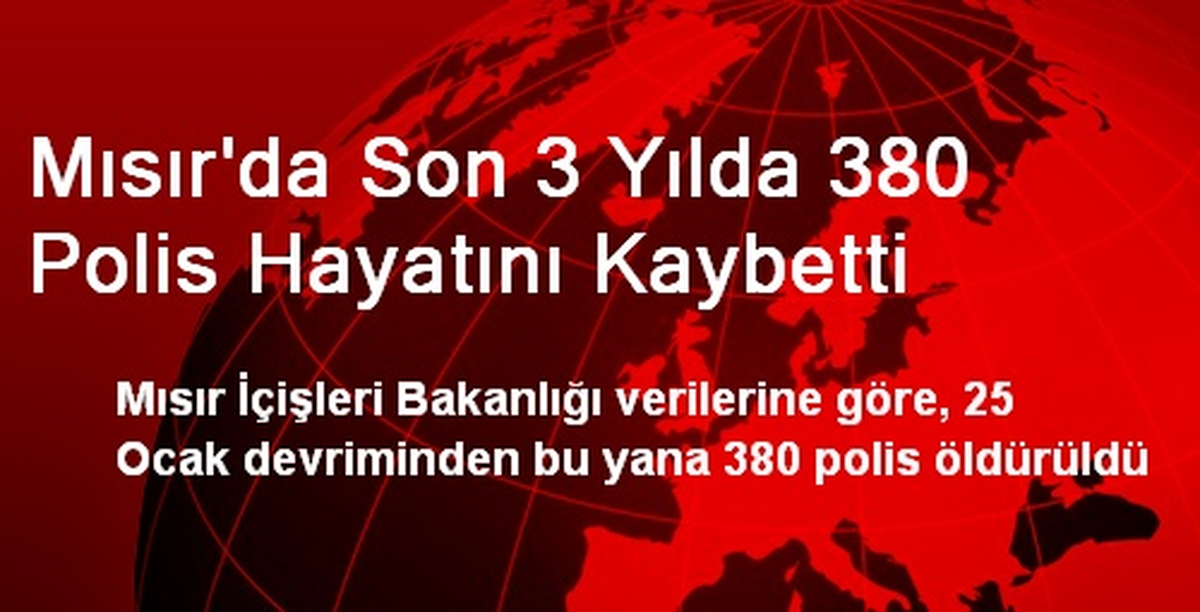 Mısır\'da Son 3 Yılda 380 Polis Hayatını Kaybetti