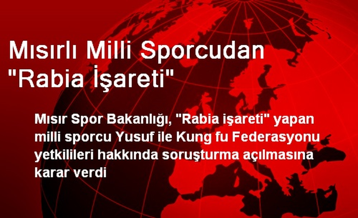 Rabia İşareti Yapan Milli Sporcuya Soruşturma Açılacak