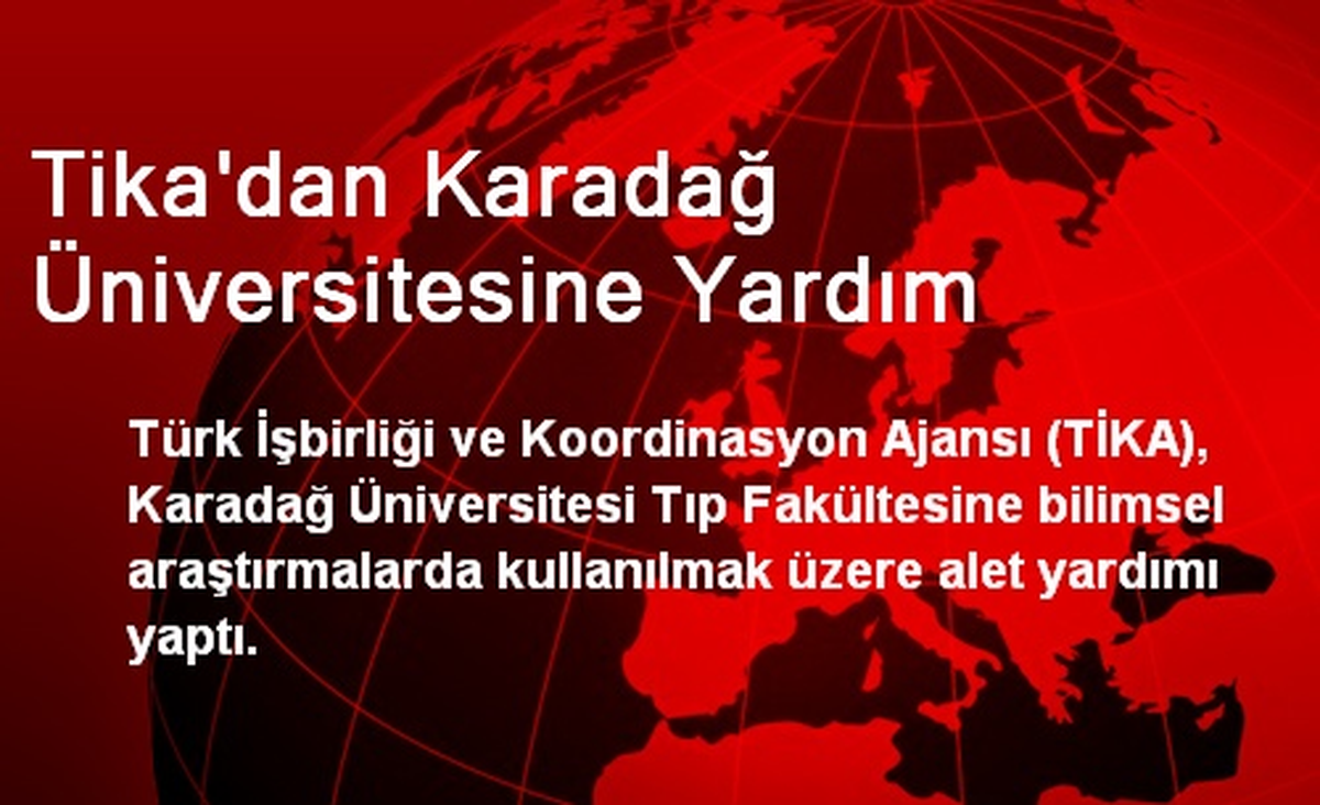 Tika\'dan Karadağ Üniversitesine Yardım