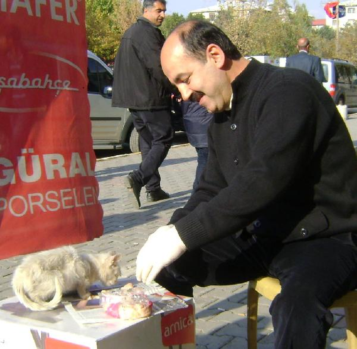 Yaralı Kediye Esnaf Sahip Çıktı
