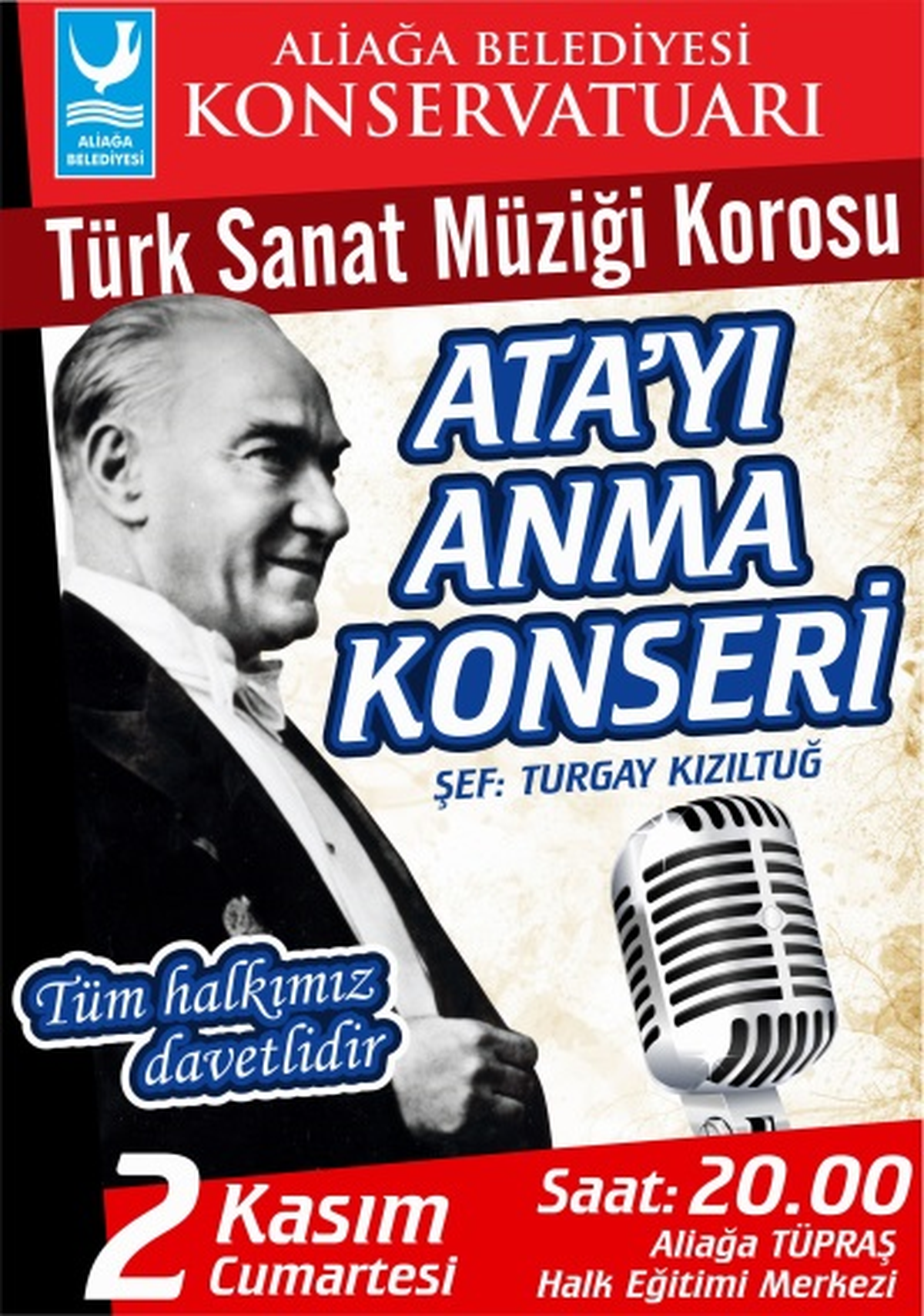 Aliağa Belediyesi Ata\'yı Anma Konseri Düzenliyor