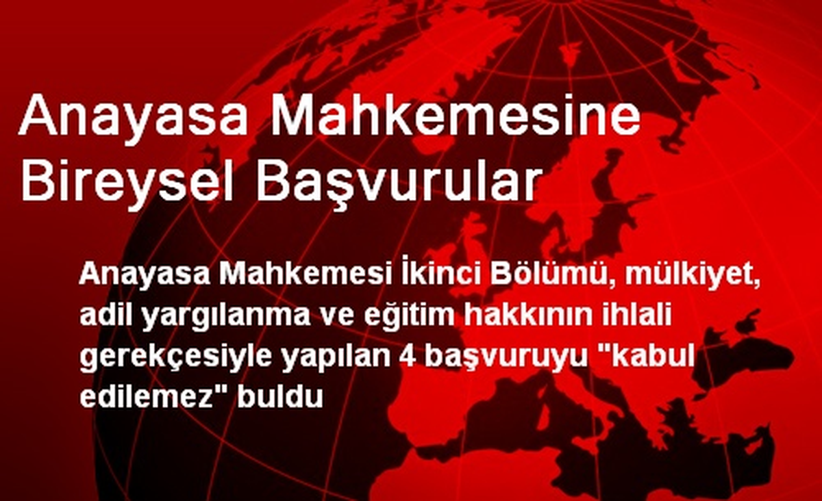Anayasa Mahkemesine Bireysel Başvurular
