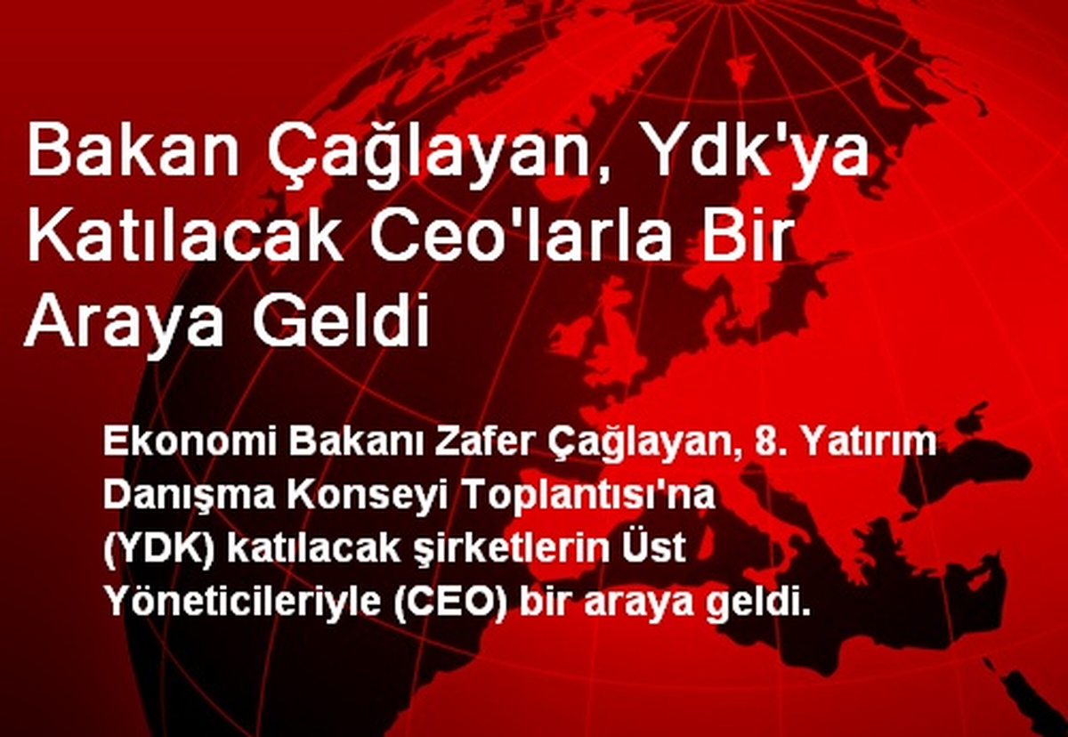Bakan Çağlayan, Ydk\'ya Katılacak Ceo\'larla Bir Araya Geldi
