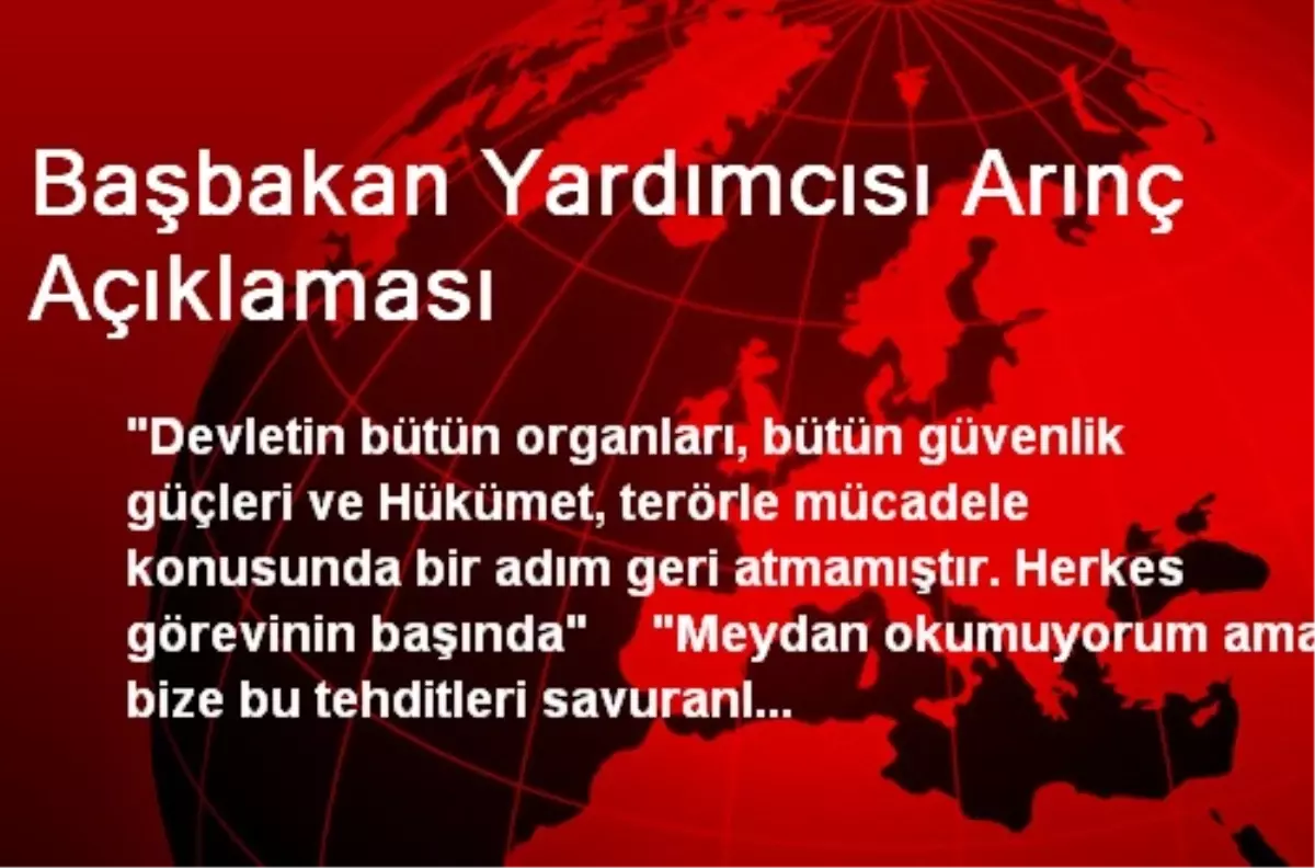 Başbakan Yardımcısı Arınç Açıklaması