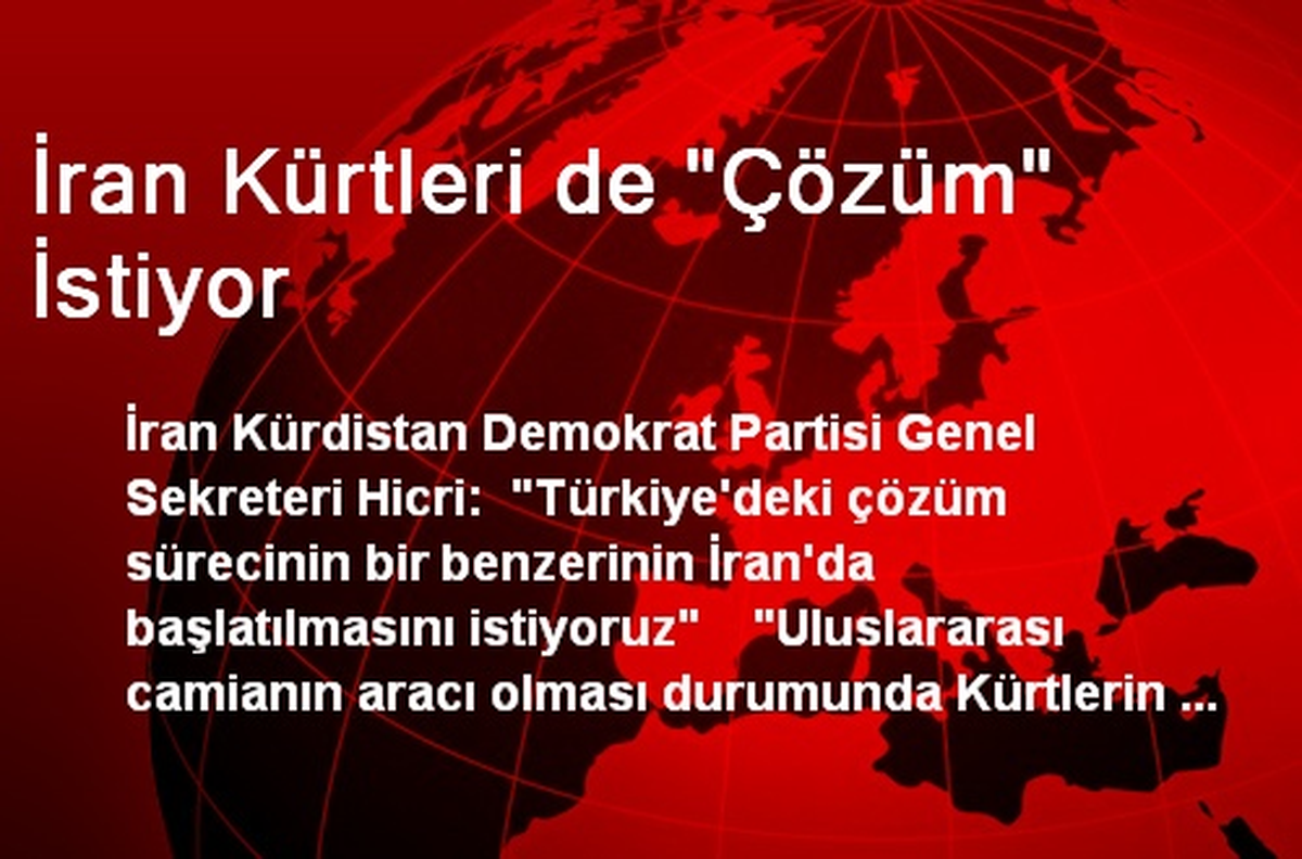 İran Kürtleri de "Çözüm" İstiyor
