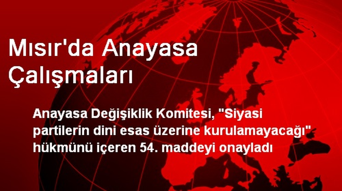 Mısır\'da Anayasa Çalışmaları