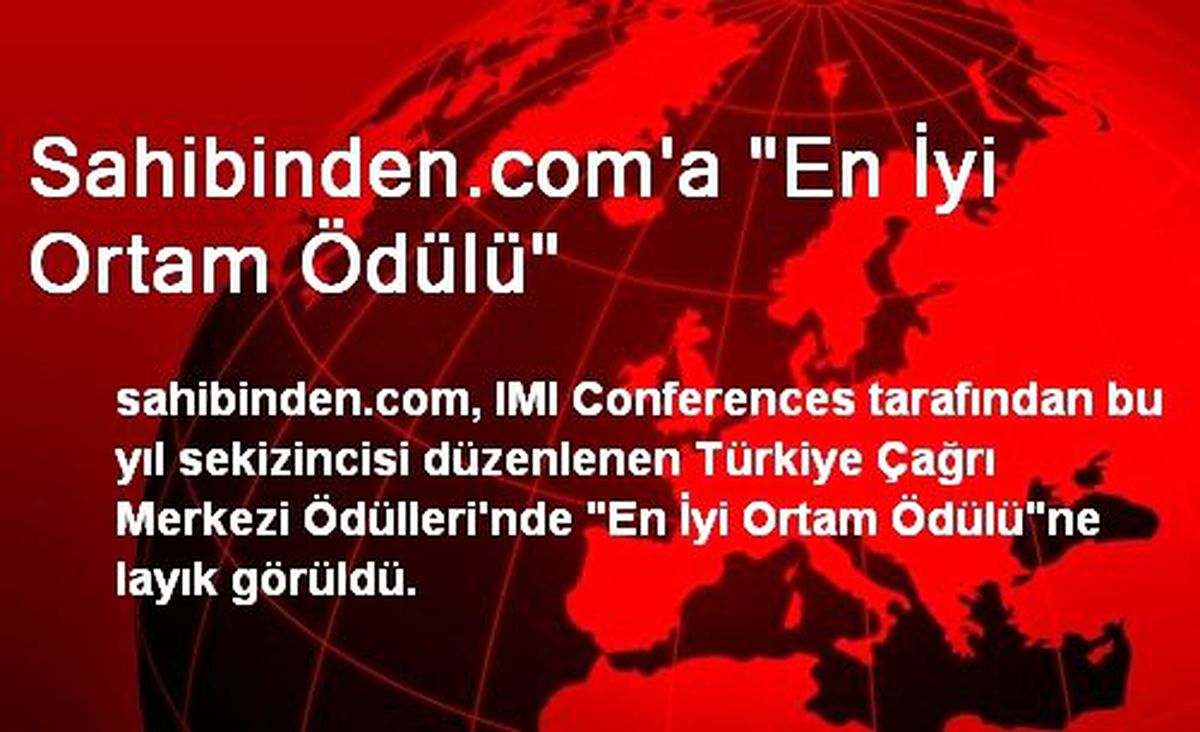 Sahibinden.com\'a "En İyi Ortam Ödülü"