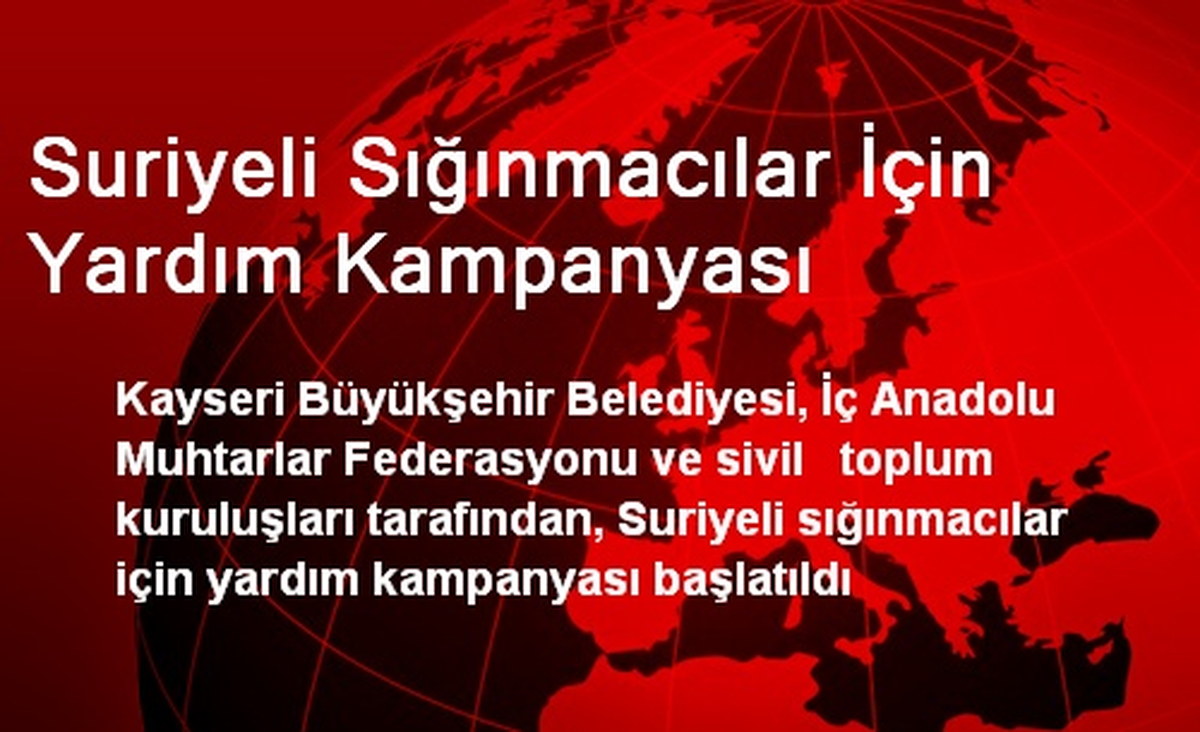 Suriyeli Sığınmacılar İçin Yardım Kampanyası