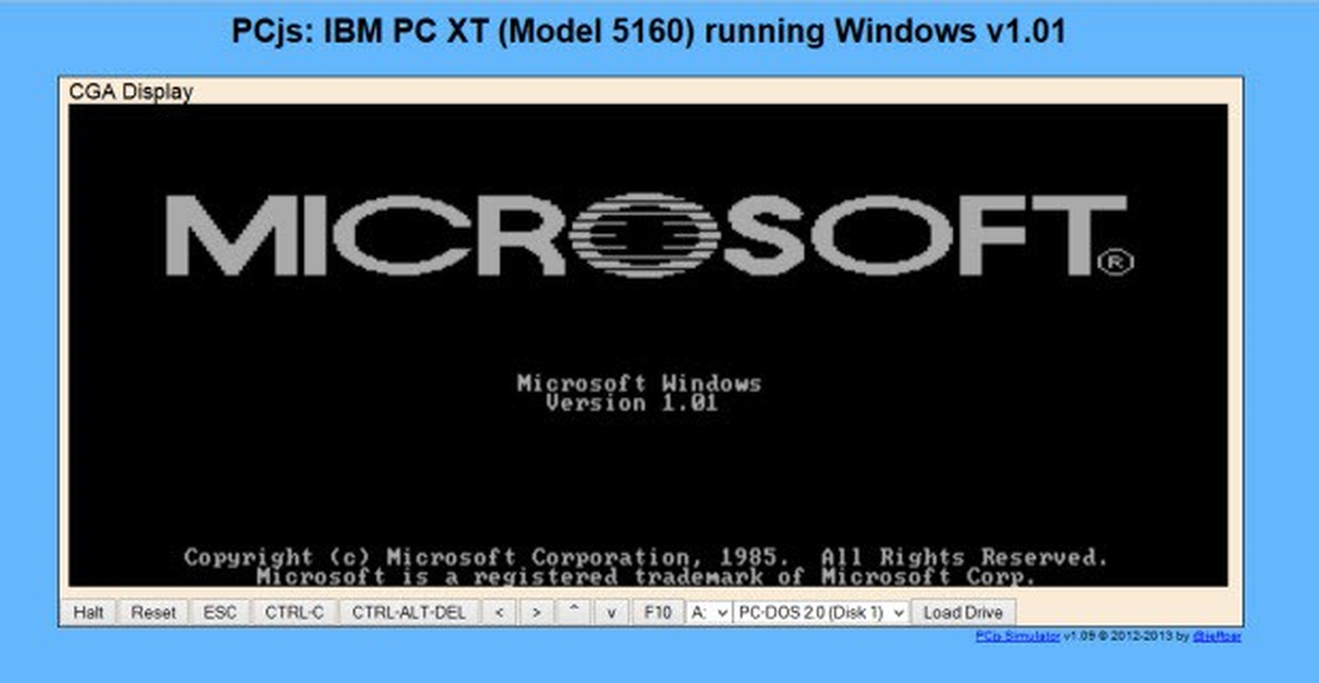 Windows 1.01 tarayıcınızda!