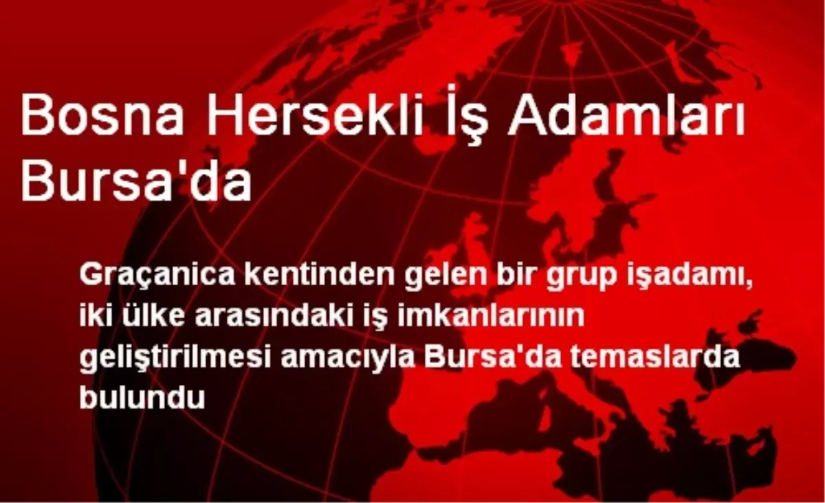 Bosna Hersekli İş Adamları Bursa\'da