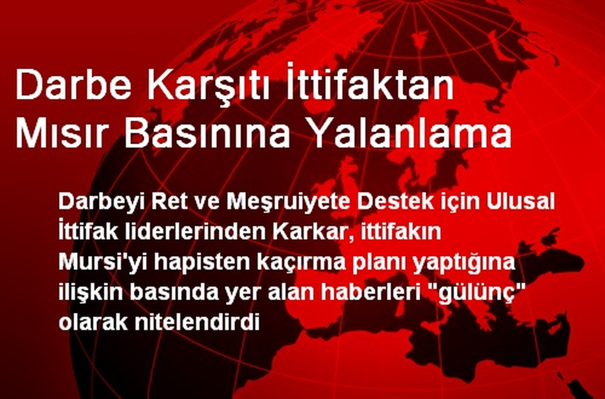Darbe Karşıtı İttifaktan Mısır Basınına Yalanlama