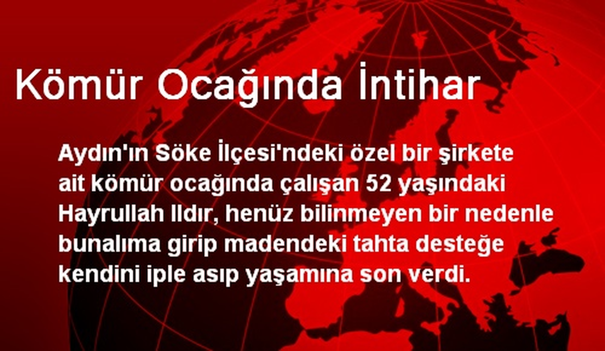 Kömür Ocağında İntihar