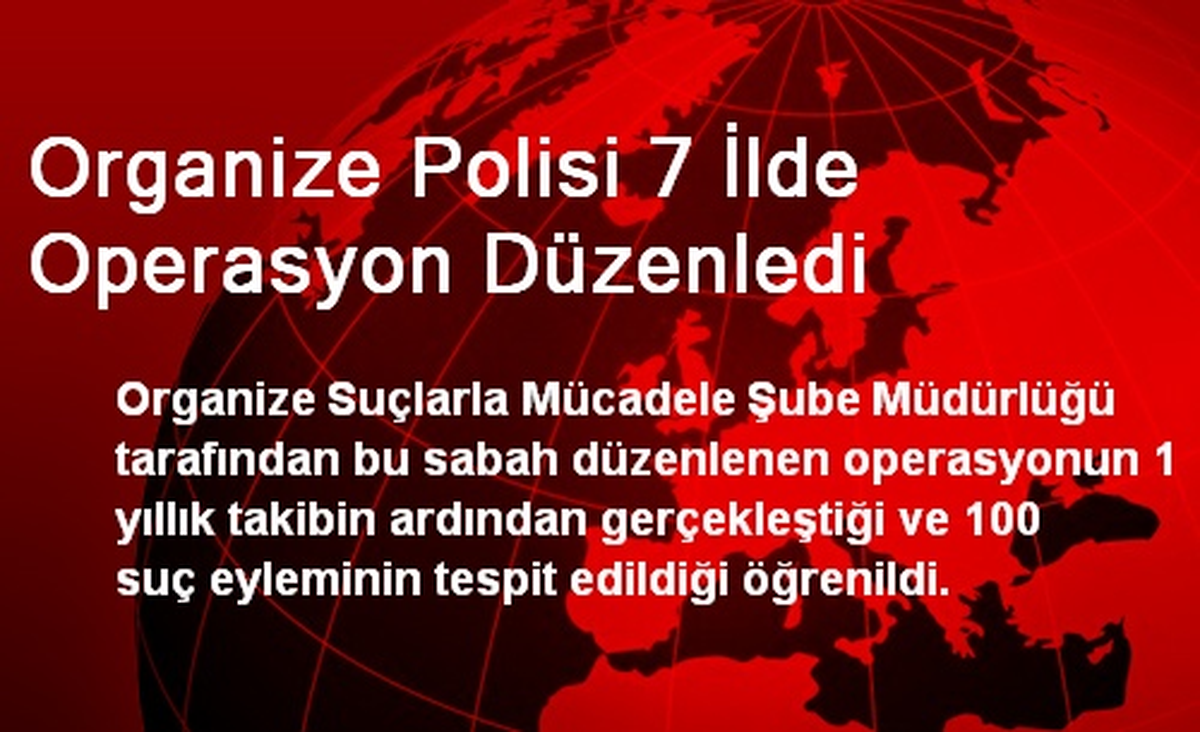 Organize Polisi 7 İlde Operasyon Düzenledi