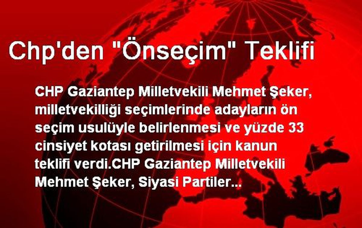 Chp\'den "Önseçim" Teklifi