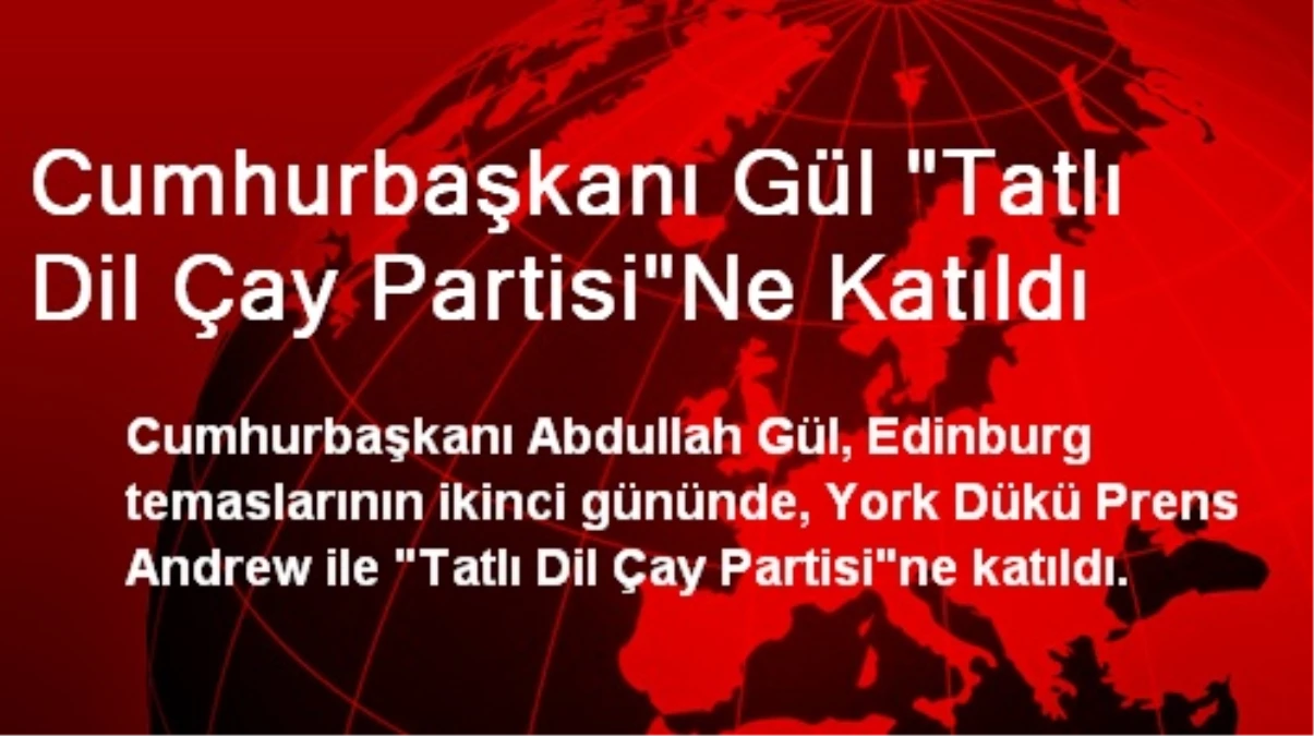Cumhurbaşkanı Gül, Tatlı Dil Çay Partisine Katıldı
