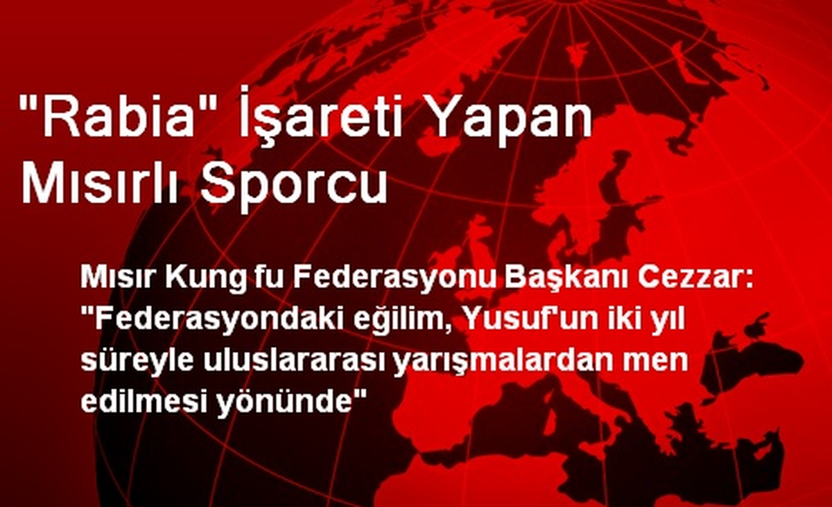 "Rabia" İşareti Yapan Mısırlı Sporcu
