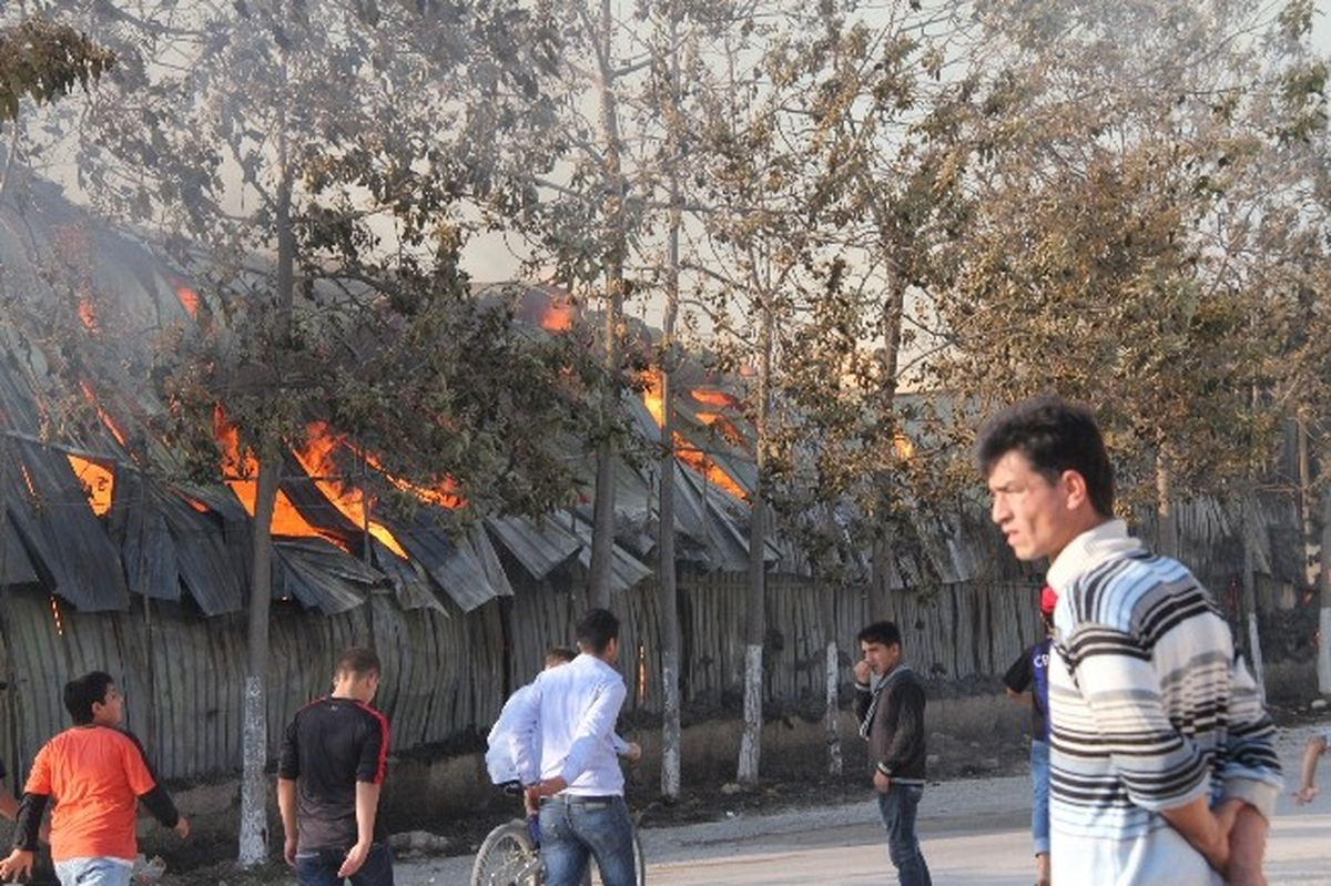 Kamış Deposunda Korkutan Yangın