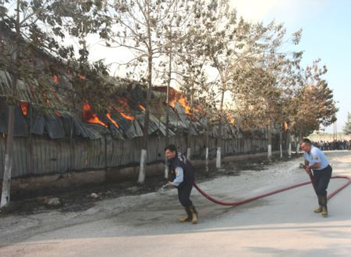 Mersin\'de Kamış Fabrikasında Yangın