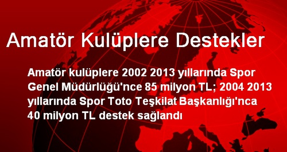 Amatör Kulüplere Destekler