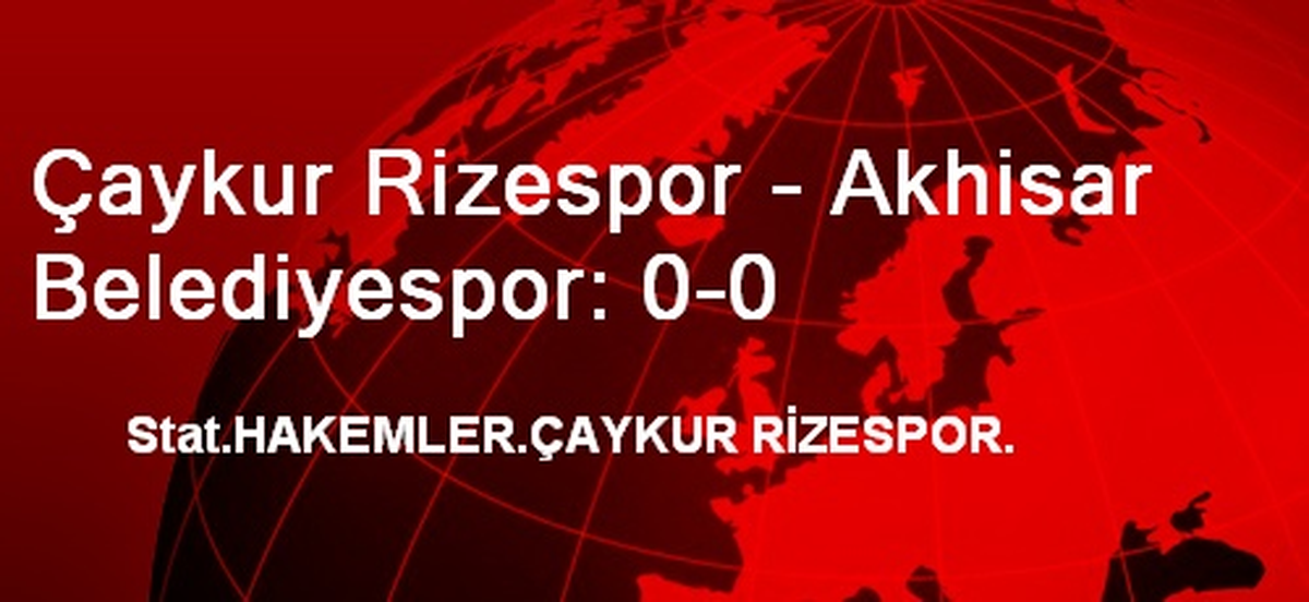 Çaykur Rizespor - Akhisar Belediyespor: 0-0