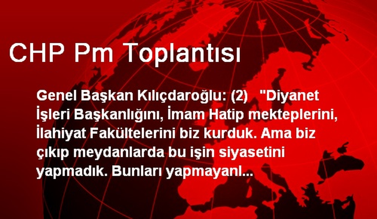 CHP Pm Toplantısı