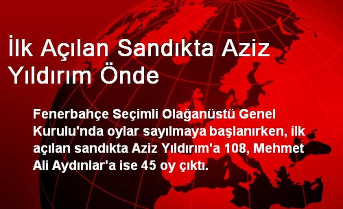 İlk Açılan Sandıkta Aziz Yıldırım Önde