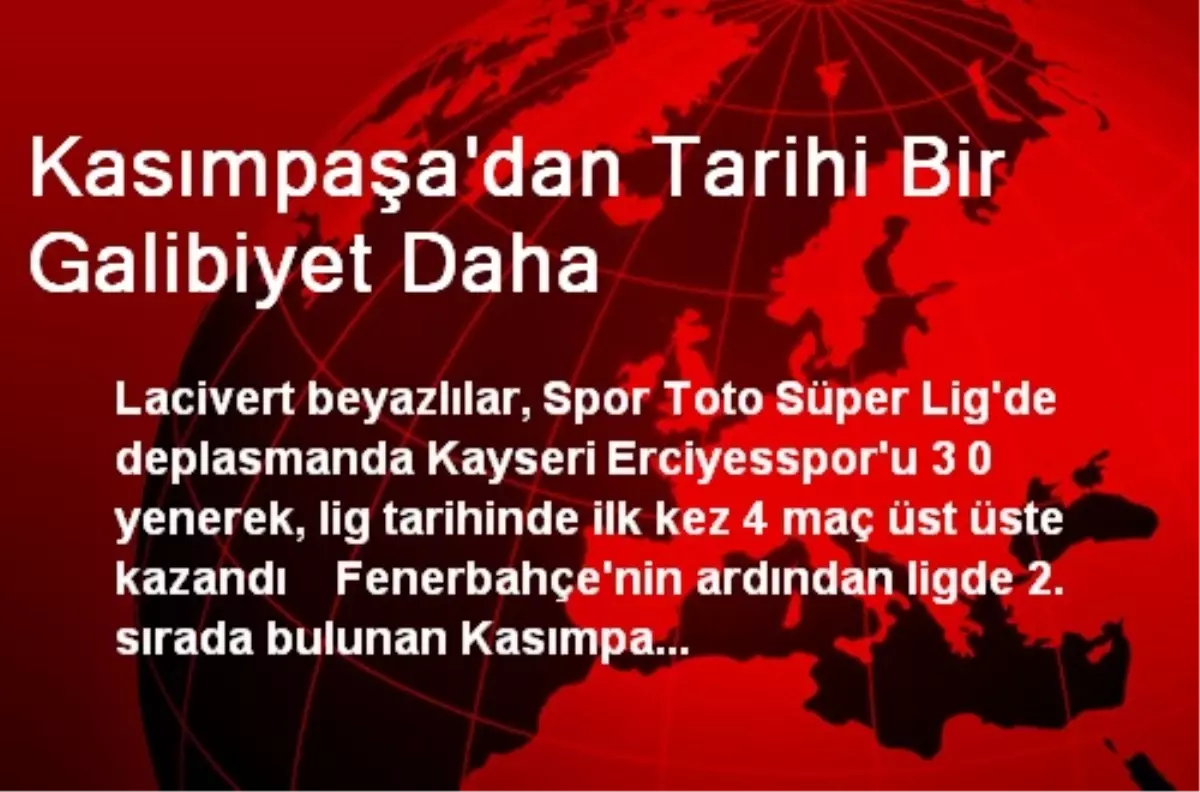 Kasımpaşa\'dan Tarihi Bir Galibiyet Daha