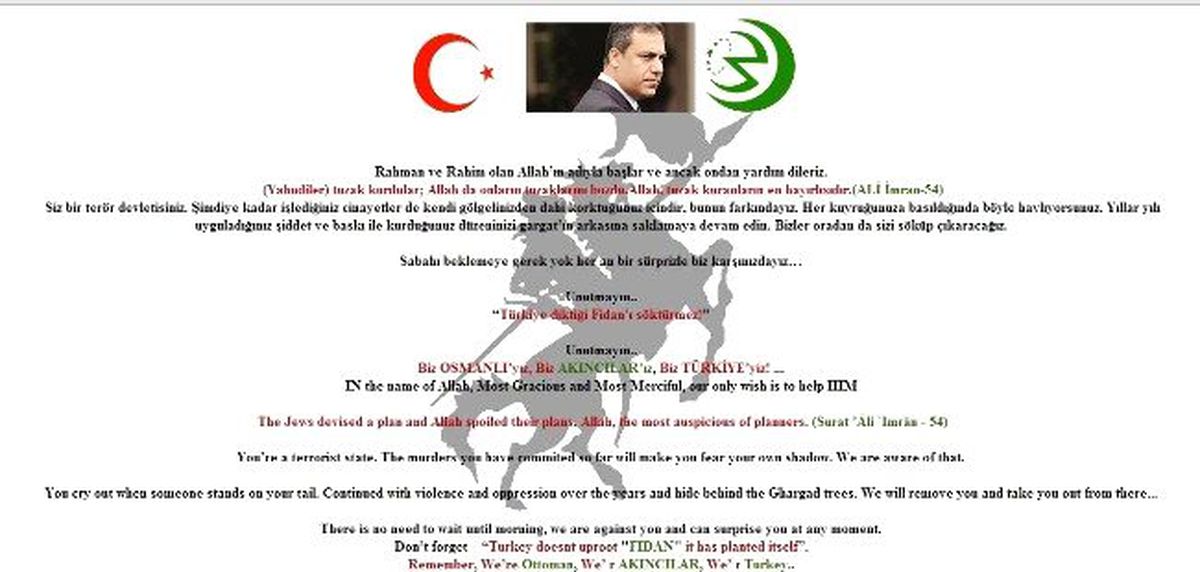 Hakan Fidan\'ı Hedef Alan İsrailli İnternet Siteleri Hacklendi