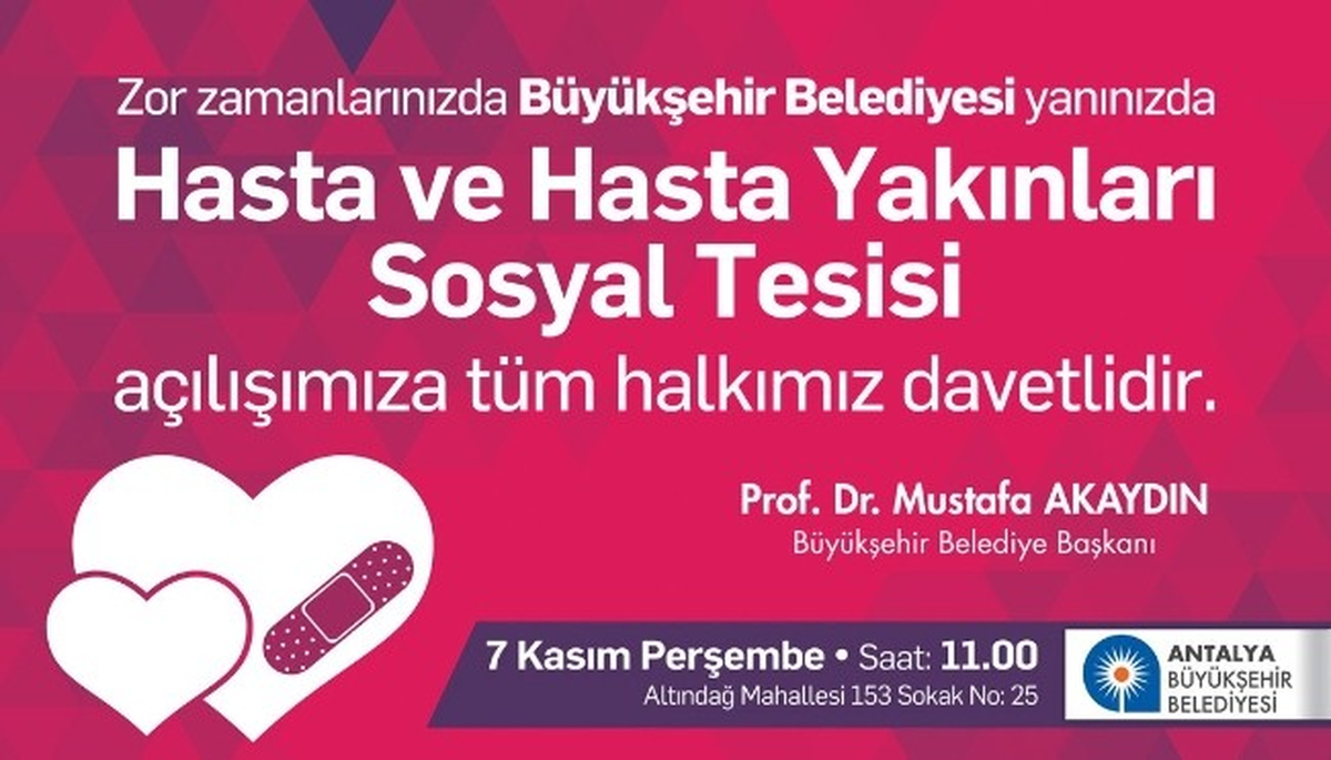 Hasta Yakınları Tesisi 7 Kasım\'da Açılıyor