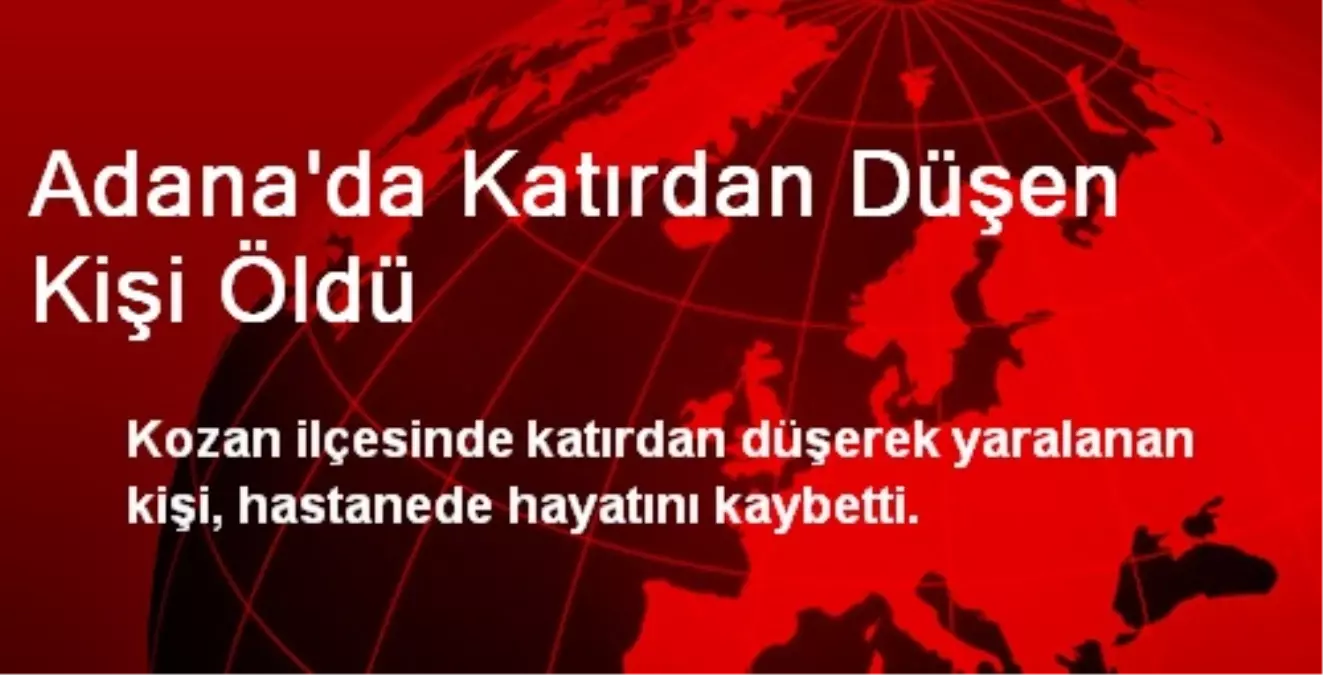 Adana\'da Katırdan Düşen Kişi Öldü