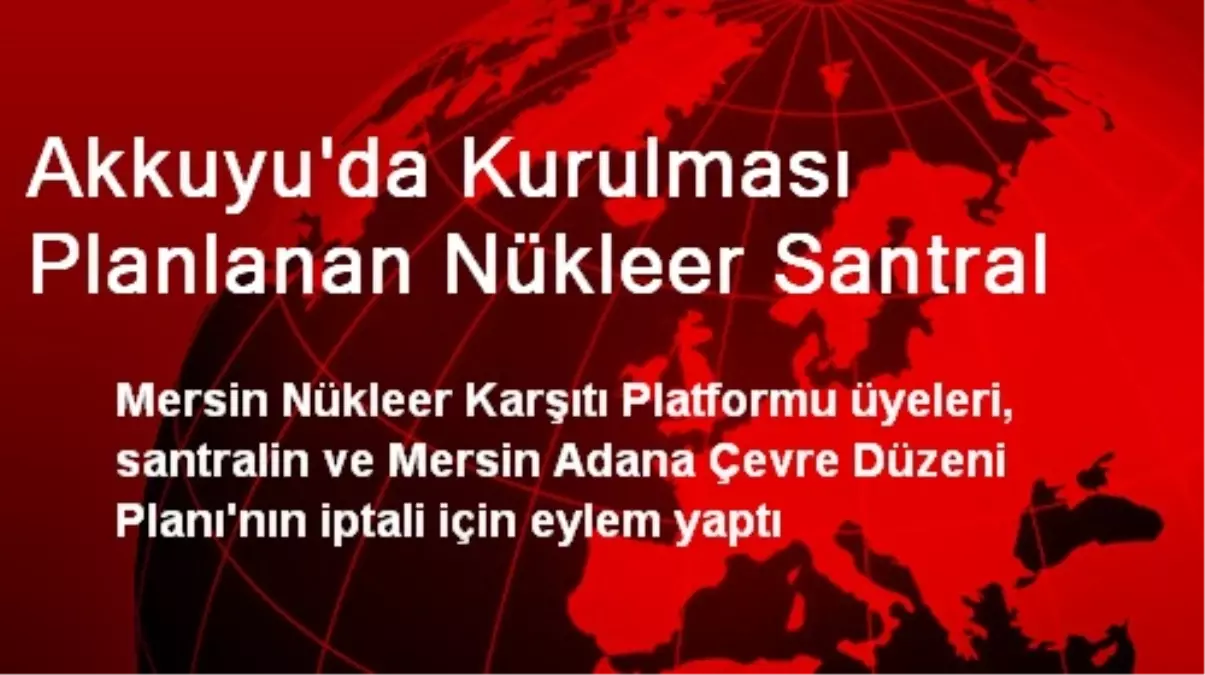 Akkuyu\'da Kurulması Planlanan Nükleer Santral