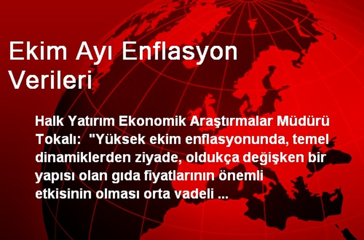 Ekim Ayı Enflasyon Verileri