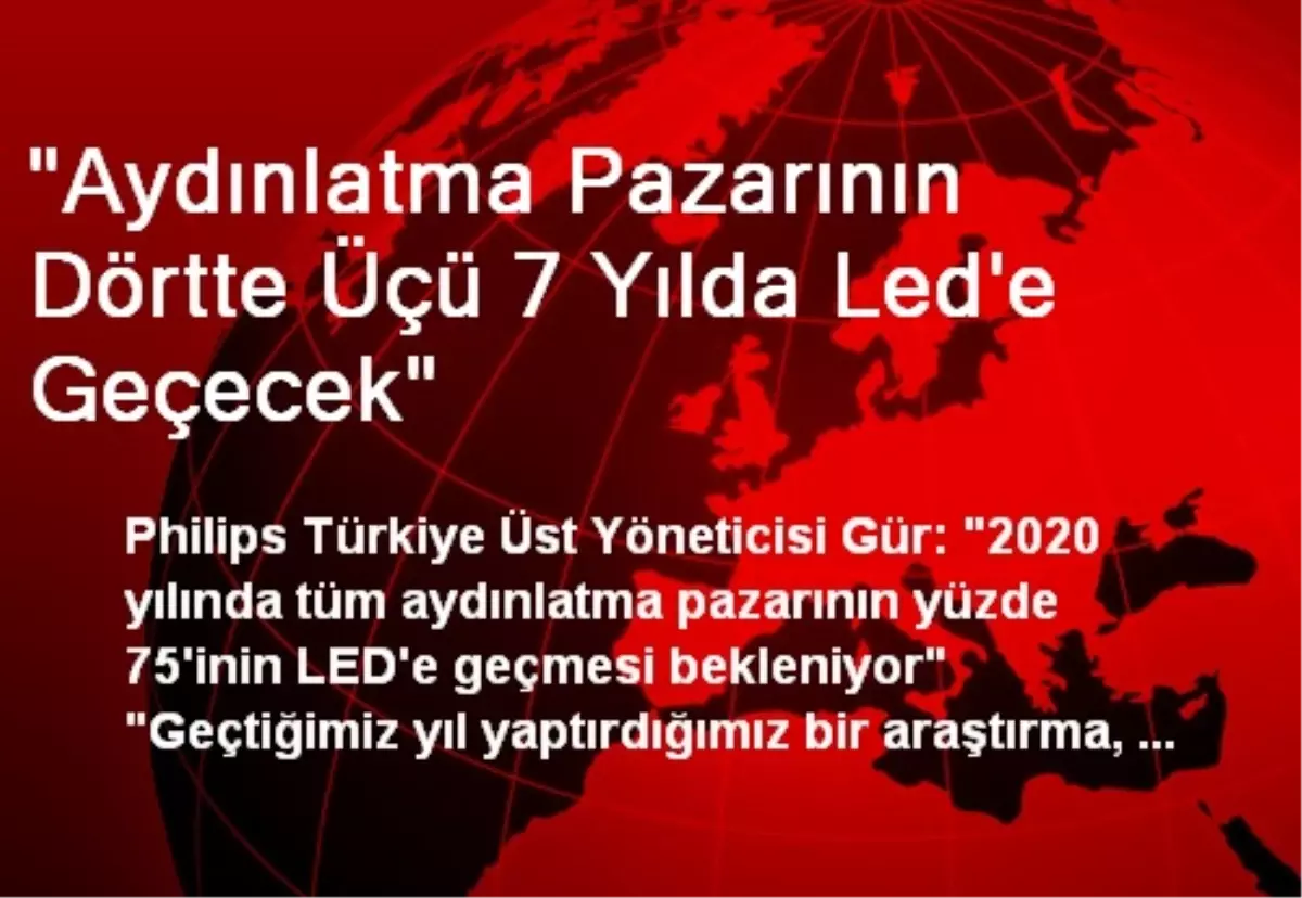 "Aydınlatma Pazarının Dörtte Üçü 7 Yılda Led\'e Geçecek"