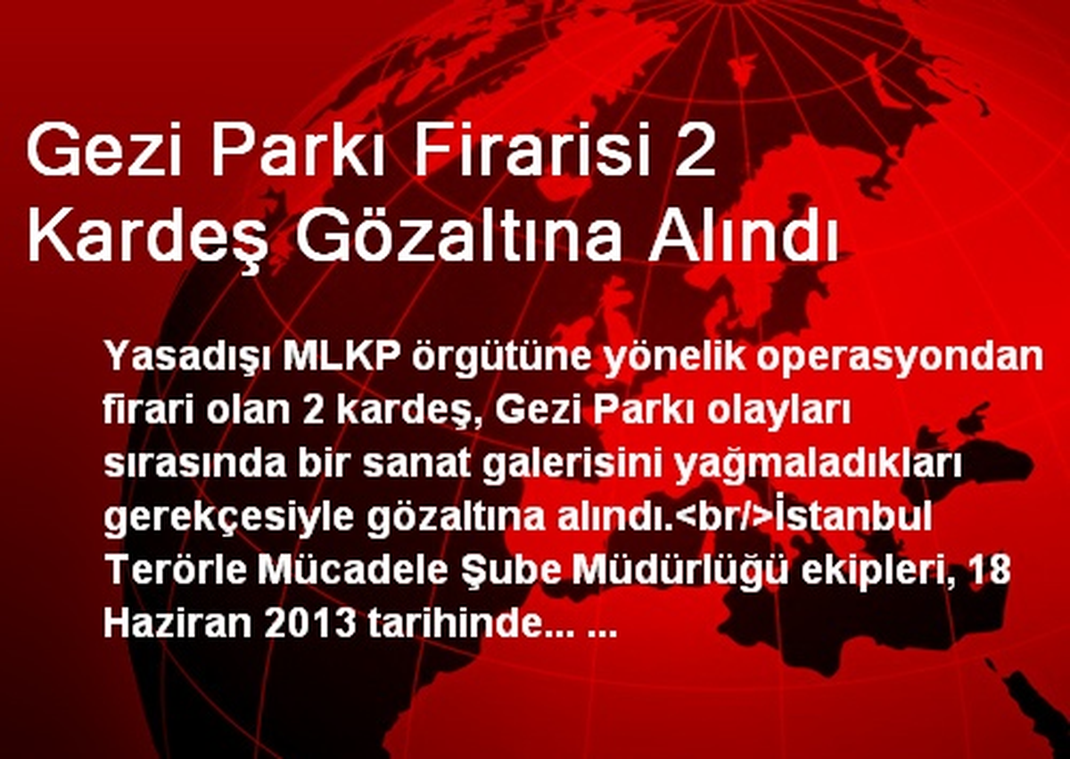Gezi Parkı Firarisi 2 Kardeş Gözaltına Alındı