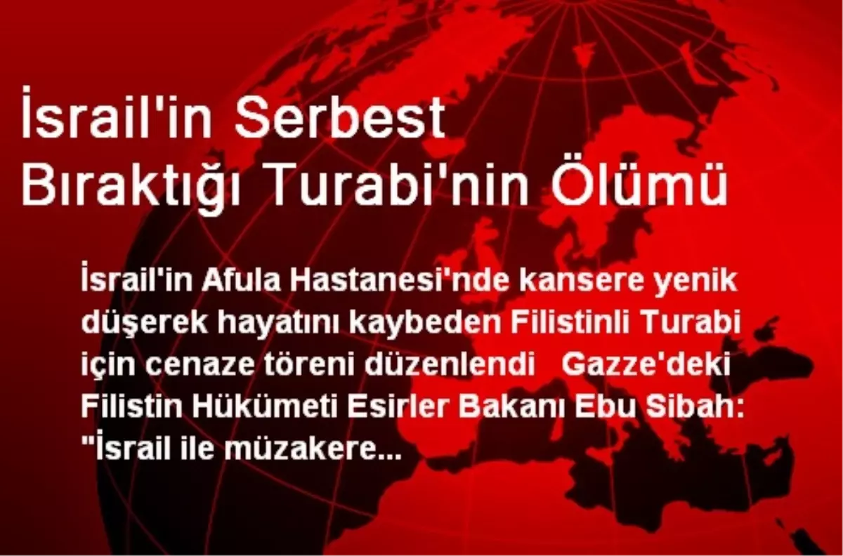 İsrail\'in Serbest Bıraktığı Turabi\'nin Ölümü