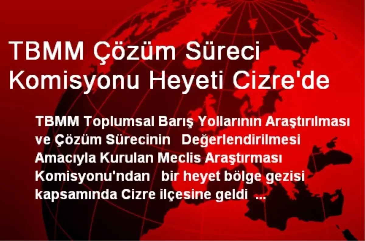 TBMM Çözüm Süreci Komisyonu Heyeti Cizre\'de