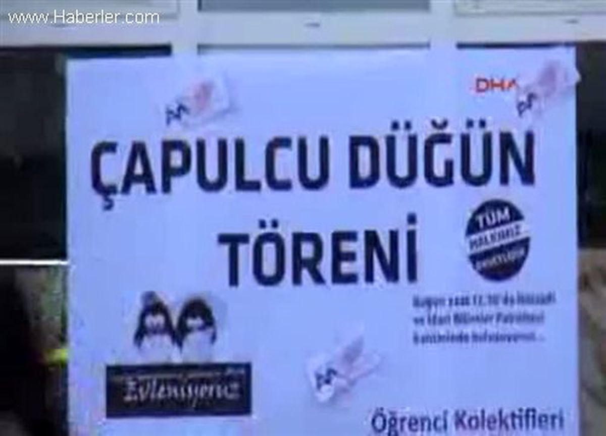 Üniversite Öğrencilerinin \'Kampüste Toplu Nikah\' Eylemi