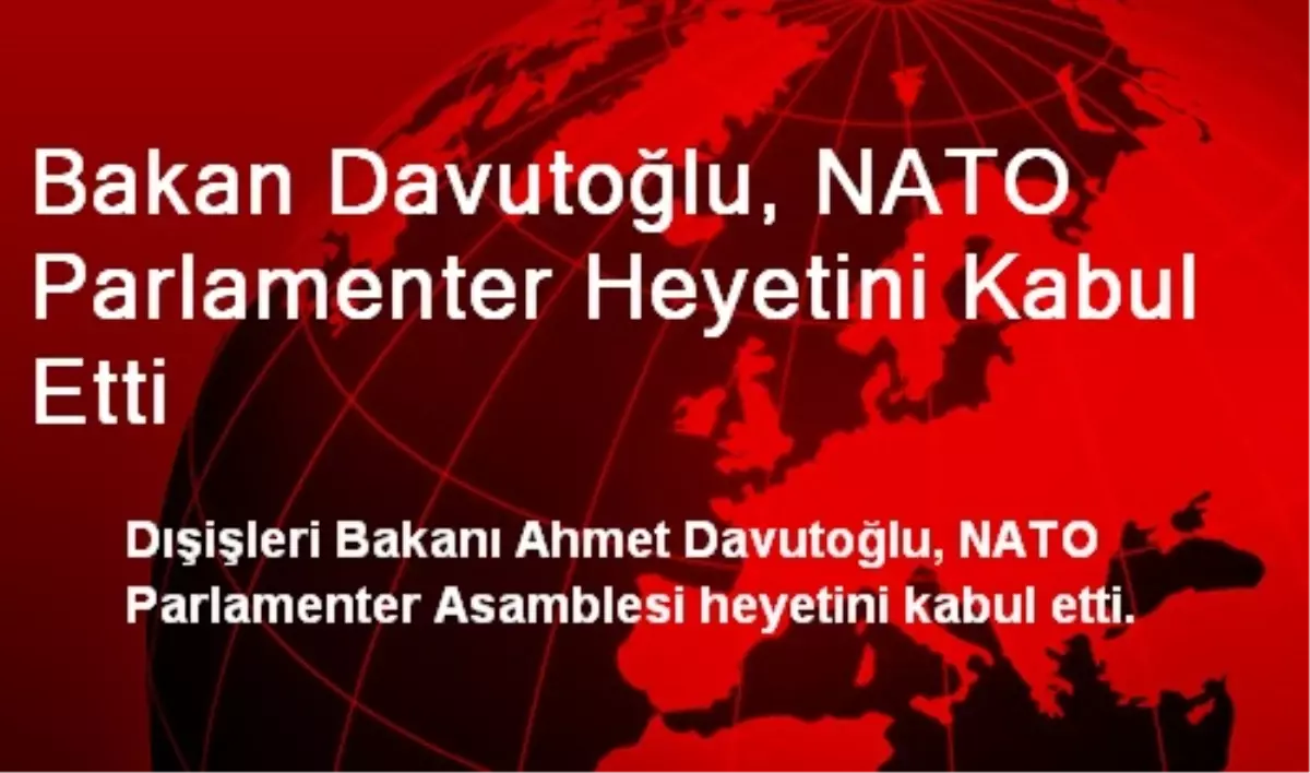 Bakan Davutoğlu, NATO Parlamenter Heyetini Kabul Etti