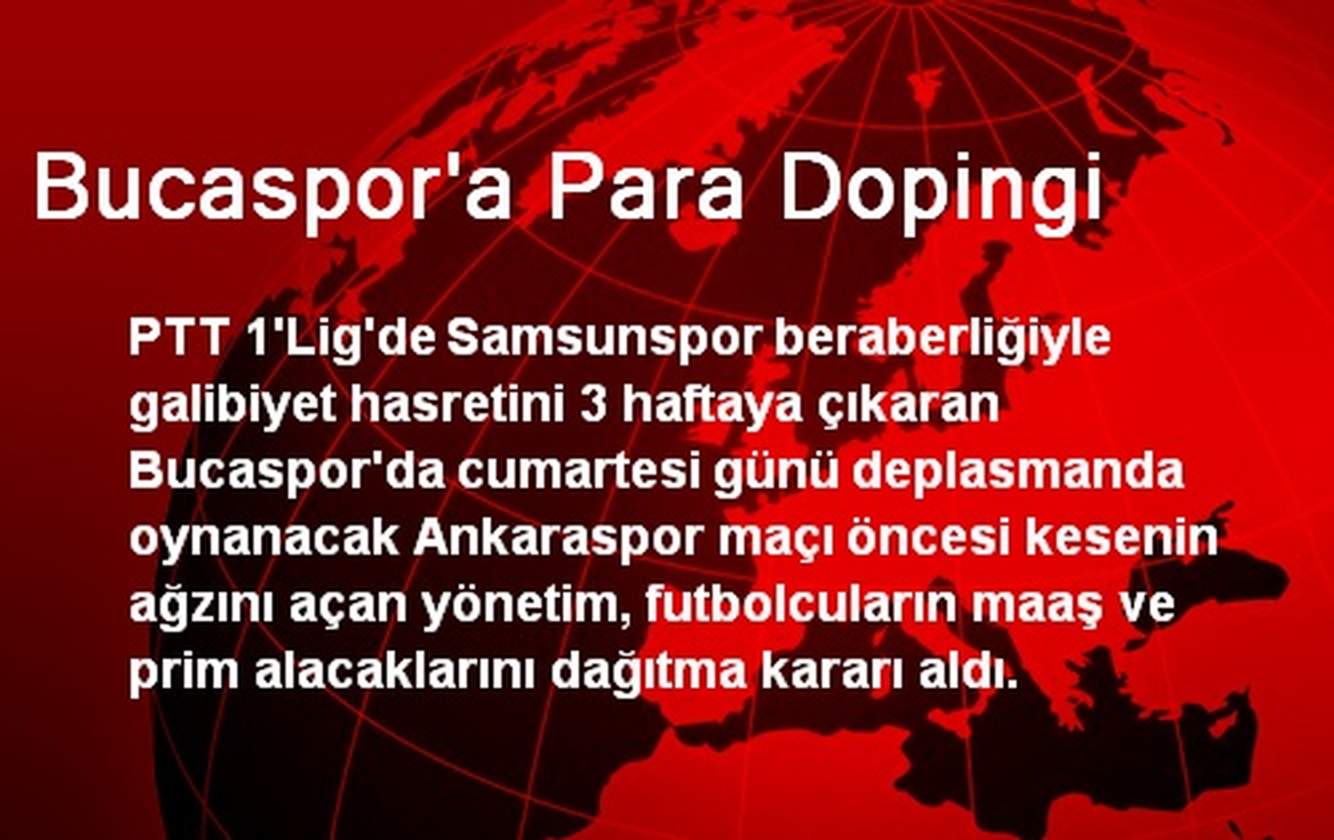Bucaspor\'a Para Dopingi