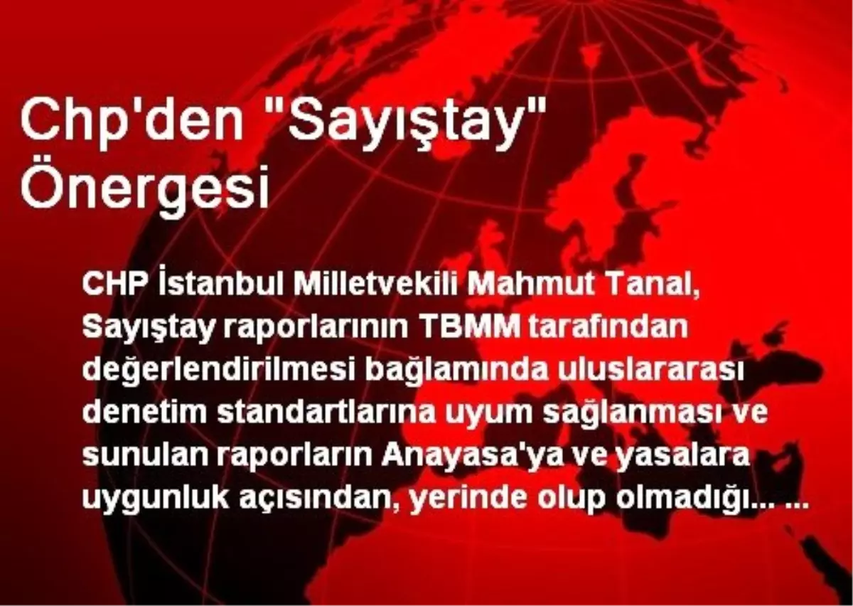 Chp\'den "Sayıştay" Önergesi