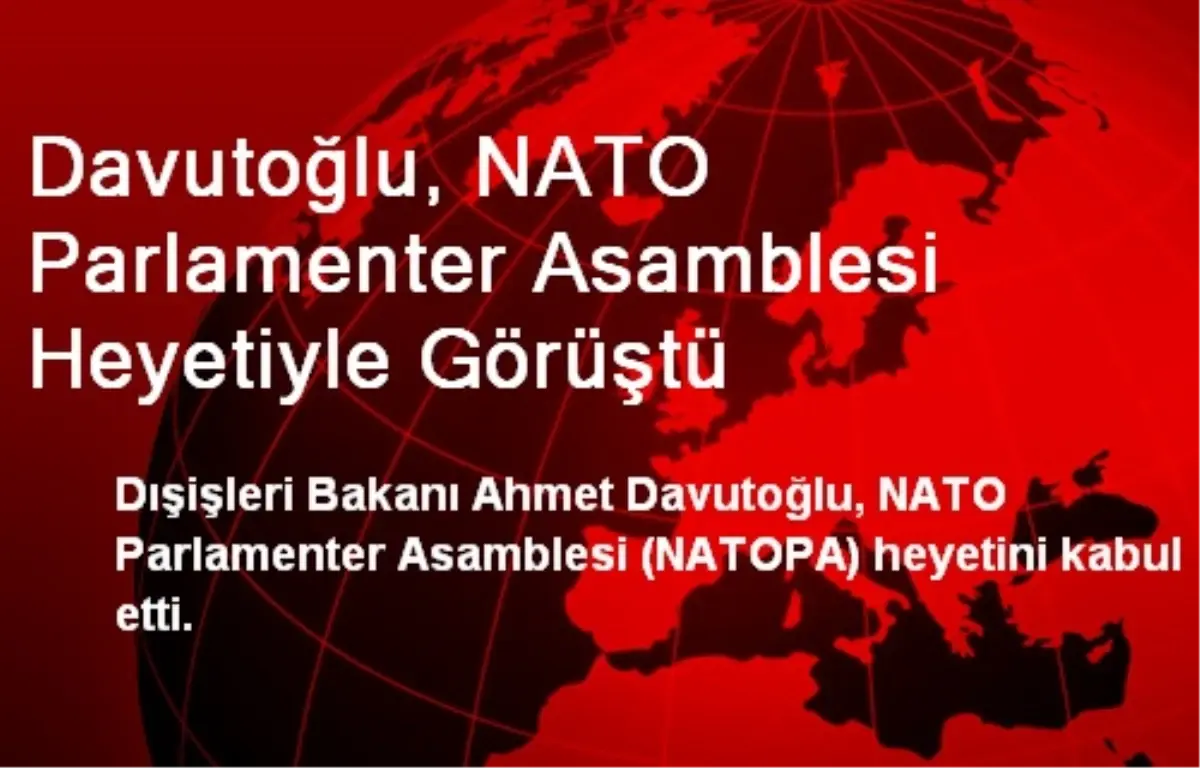 Davutoğlu, NATO Parlamenter Asamblesi Heyetiyle Görüştü