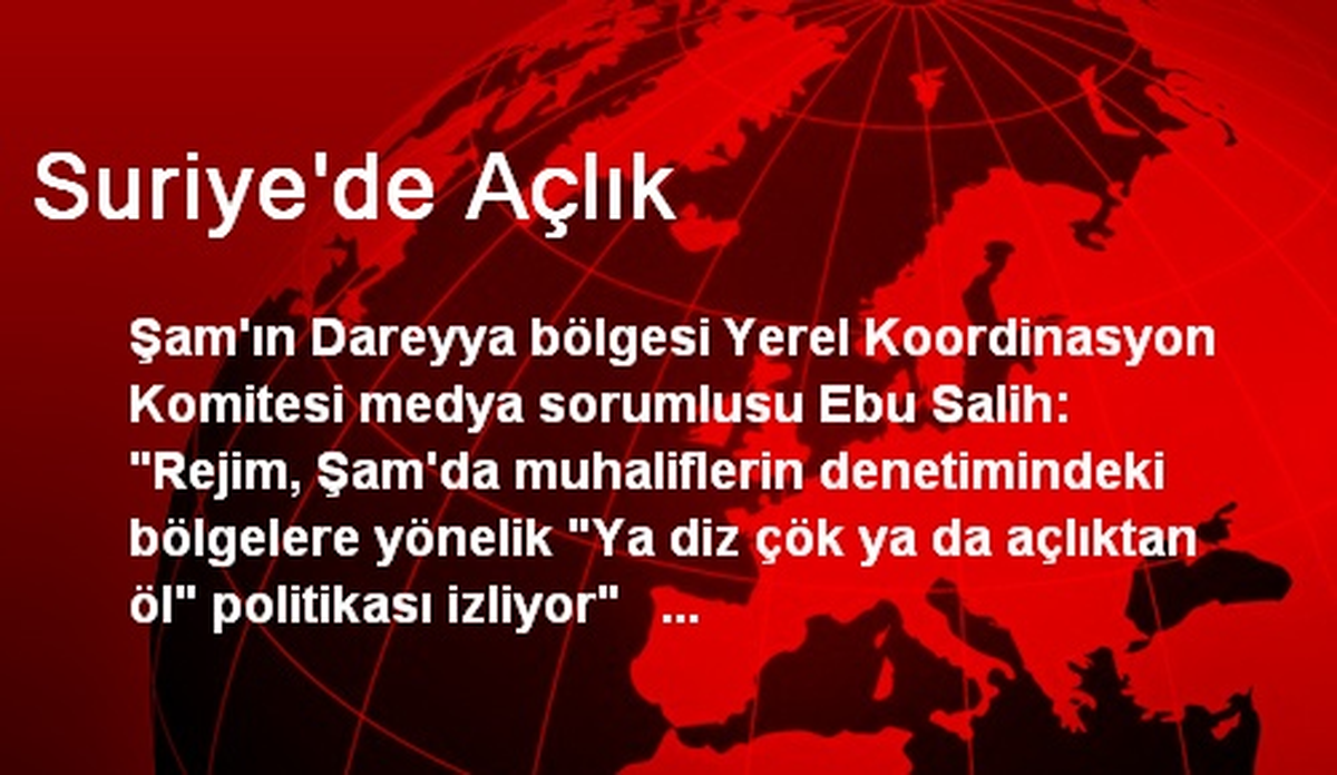 Suriye\'de Açlık