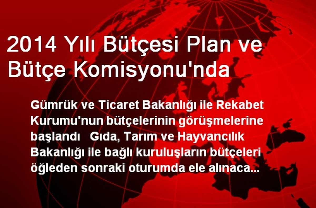 2014 Yılı Bütçesi Plan ve Bütçe Komisyonu\'nda