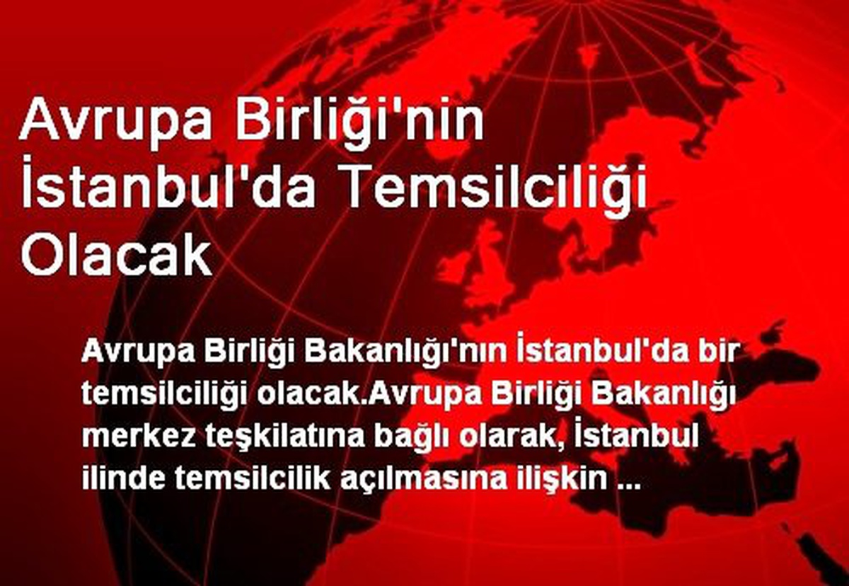 AB\'nin İstanbul\'da Temsilciliği Olacak