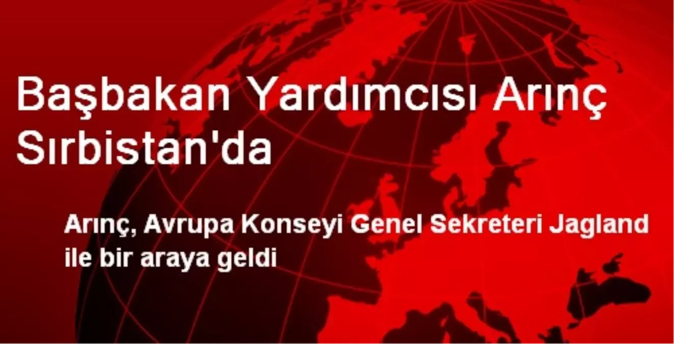 Başbakan Yardımcısı Arınç Sırbistan\'da