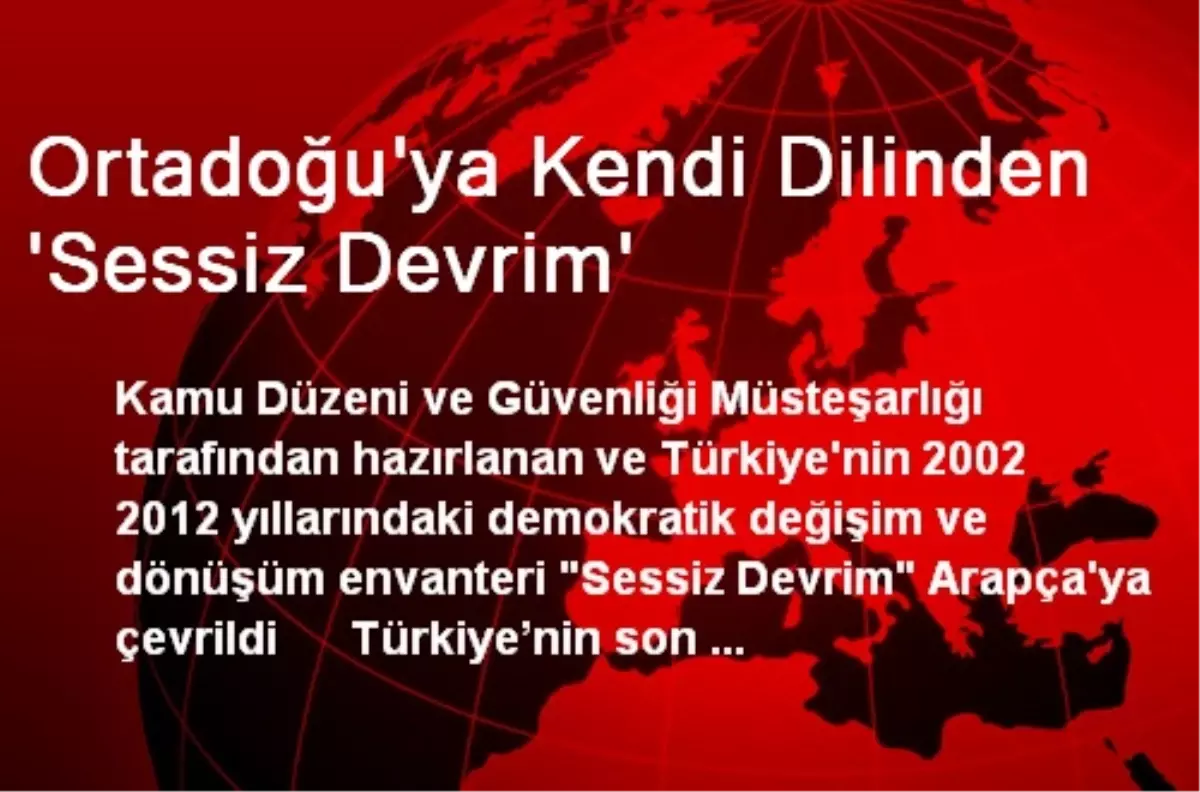 Ortadoğu\'ya Kendi Dilinden \'Sessiz Devrim\'