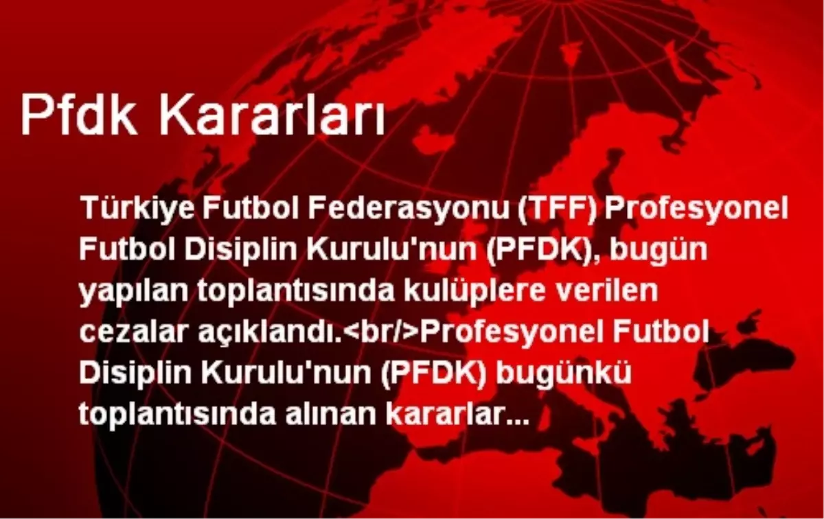 Pfdk Kararları