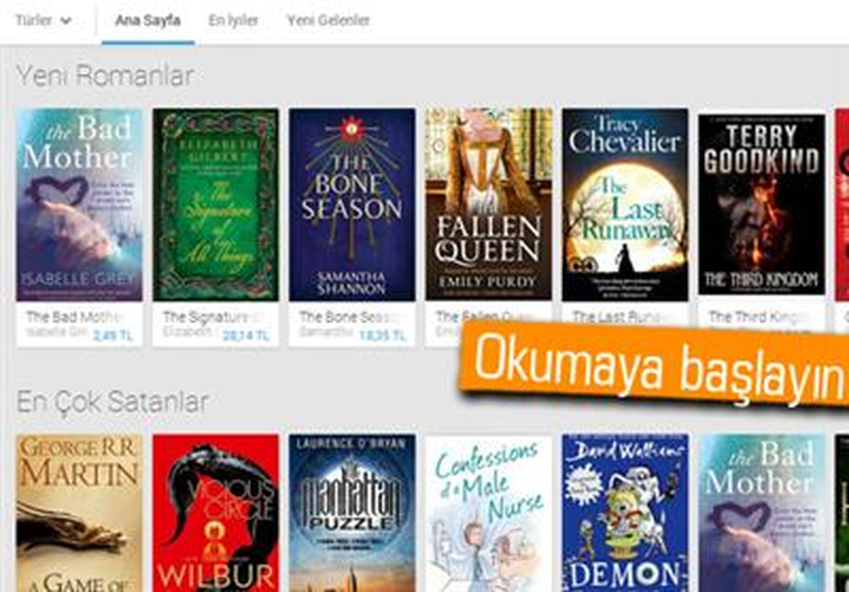 Google Play 'Kitaplar' Uygulaması Artık Türkiye'de